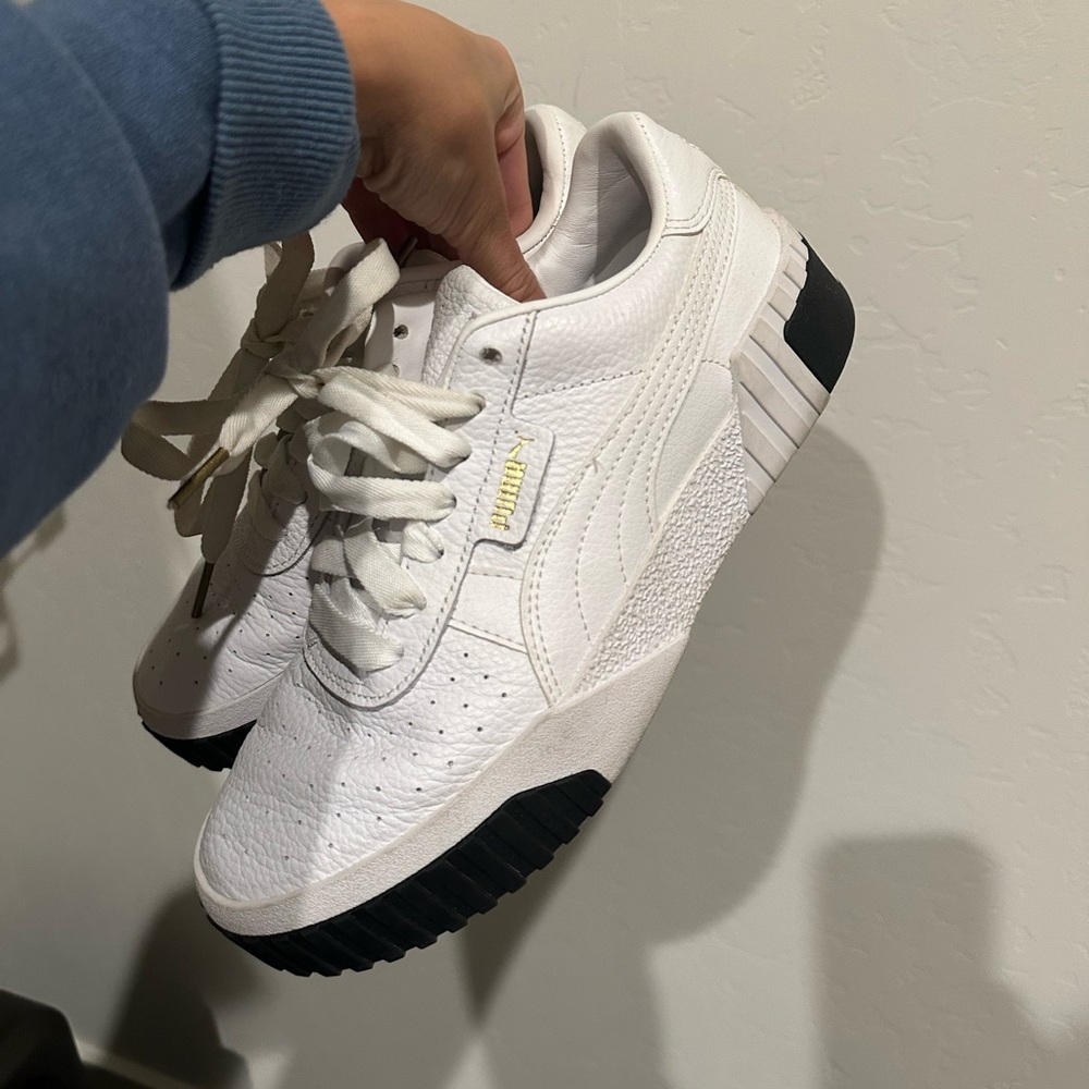 Puma Women's White and Black Sneakers